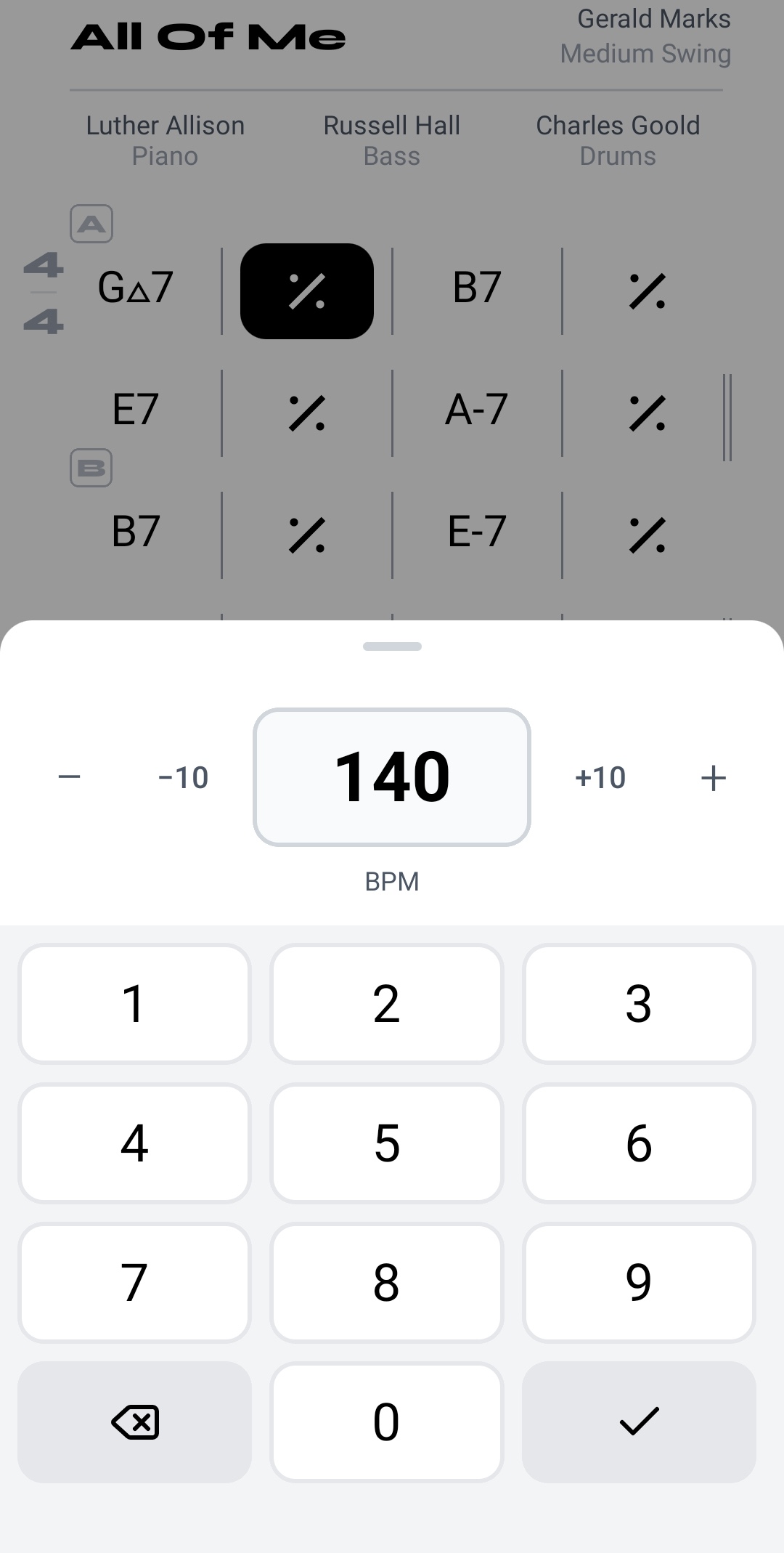 Tempo adjustment controls